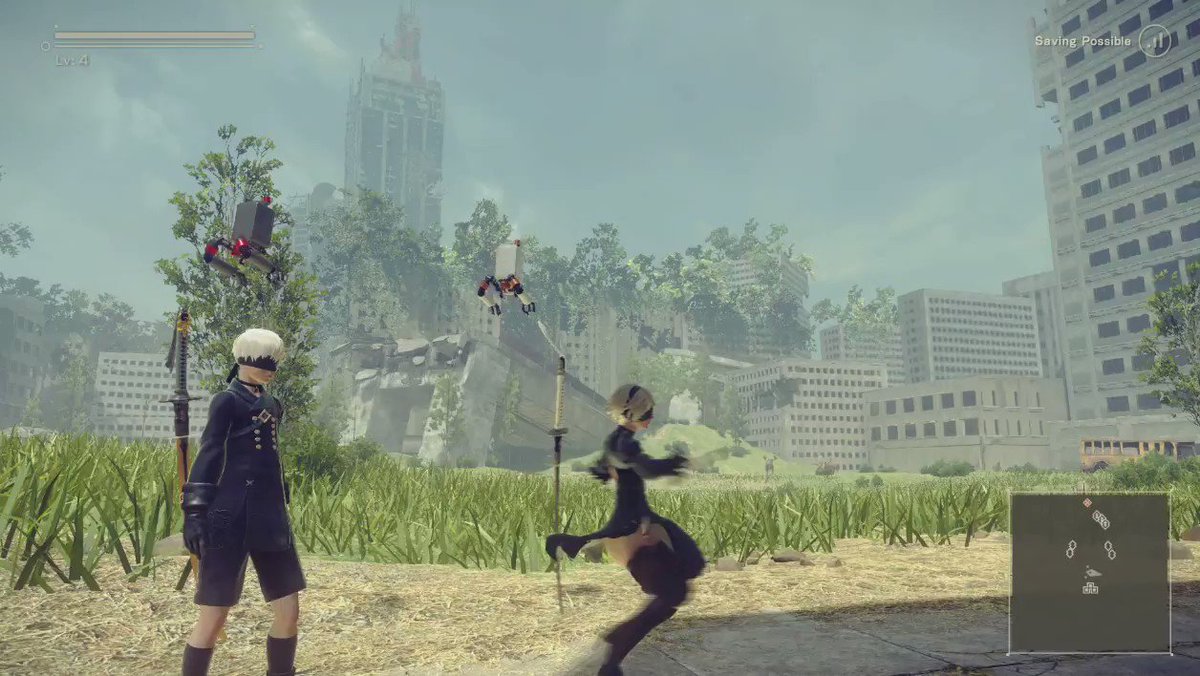 Режим свободной камеры в NieR: Automata на PS4