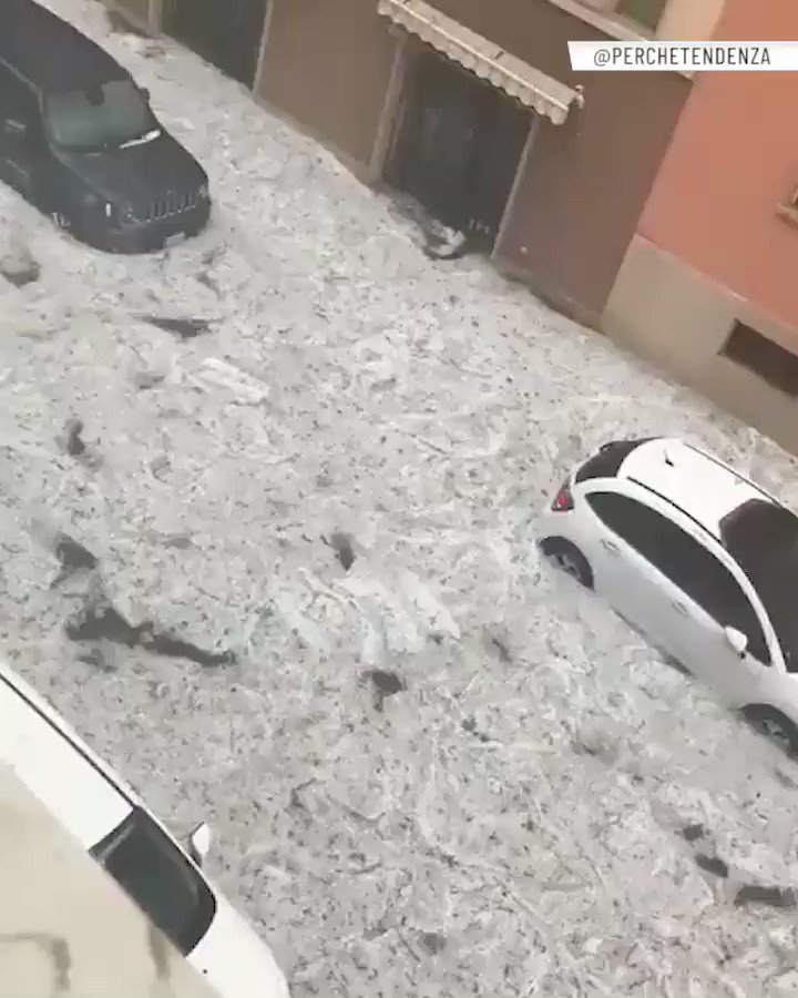 A severe hail storm has flooded streets in Italy's north, the brunt of