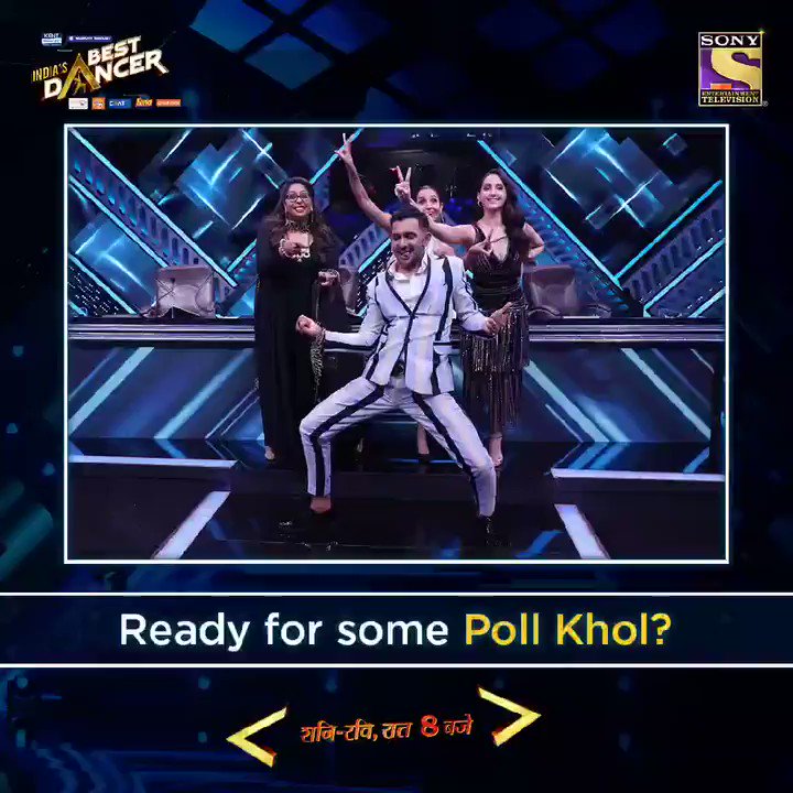 Some #PollKhol surprises 😋 entertainment 😍 and fun 😁 on the way with the gorgeous Nora Fatehi, this Sat-Sun at 8 pm in #IndiasBestDancer.
@terencehere @geetakapur #MalaikaArora @bharti_lalli @writerharsh https://t.co/uhctiV27Me
