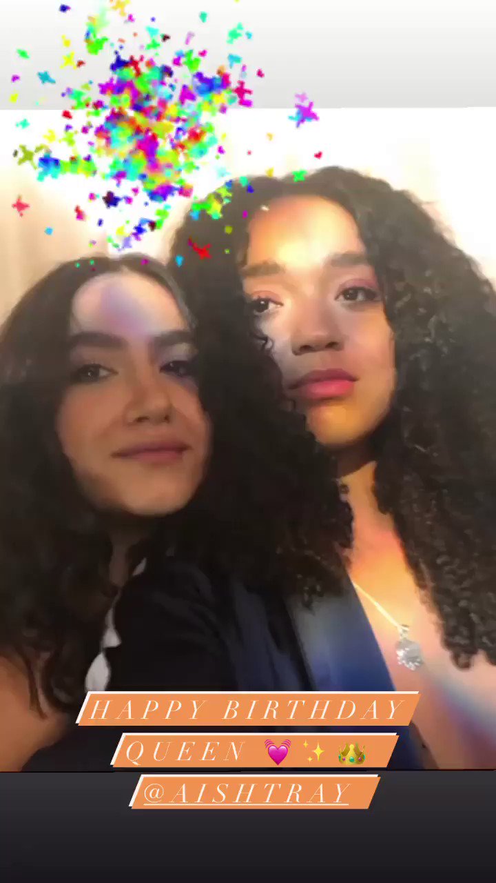 Nikohl wishing Aisha Dee a happy birthday. happy birthday ! 