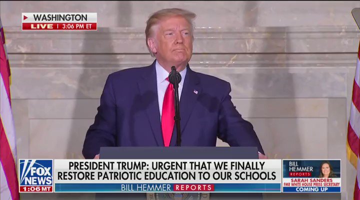 President Trump says he will sign an executive order to create a "national commission to promote patriotic education."
It will be called "The 1776 Commission" https://t.co/LRicAiIj3i