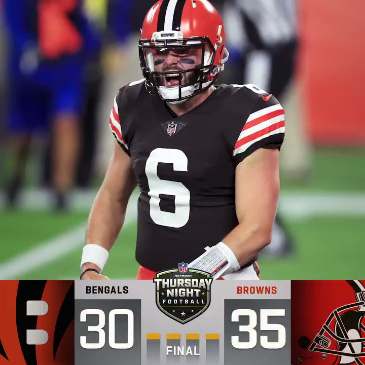 NFL (@NFL) on Twitter photo 18/09/2020 04:17:35 FINAL: The @Browns defeat the Bengals on #TNF! #CINvsCLE #Browns (by @Lexus) FINAL: The @Browns defeat the Bengals on #TNF! #CINvsCLE #Browns (by @Lexus)
