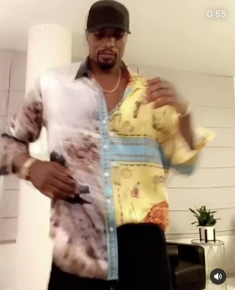 Happy billowing silk shirt joyful dancing birthday serge ibaka 