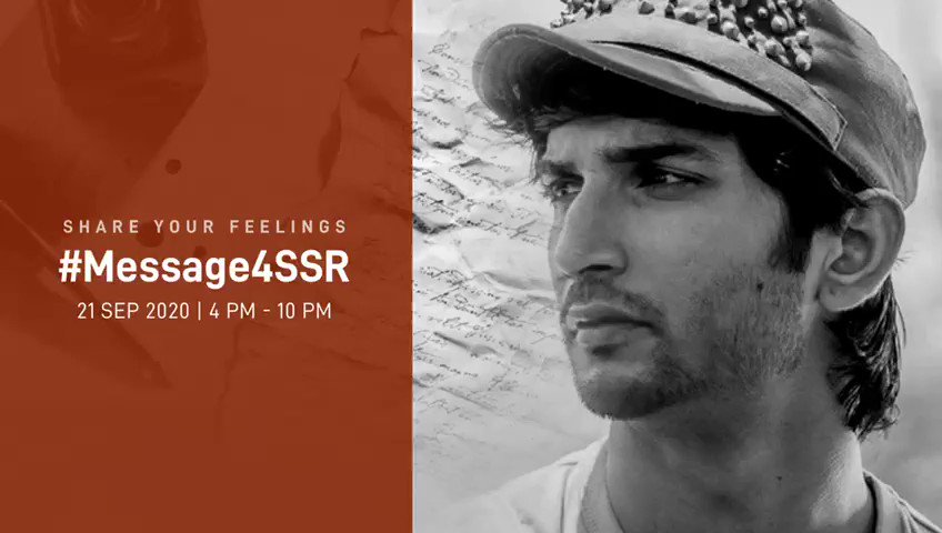 Write your heart out...and who knows he might be just reading them from above #Message4SSR https://t.co/CACv14iil0