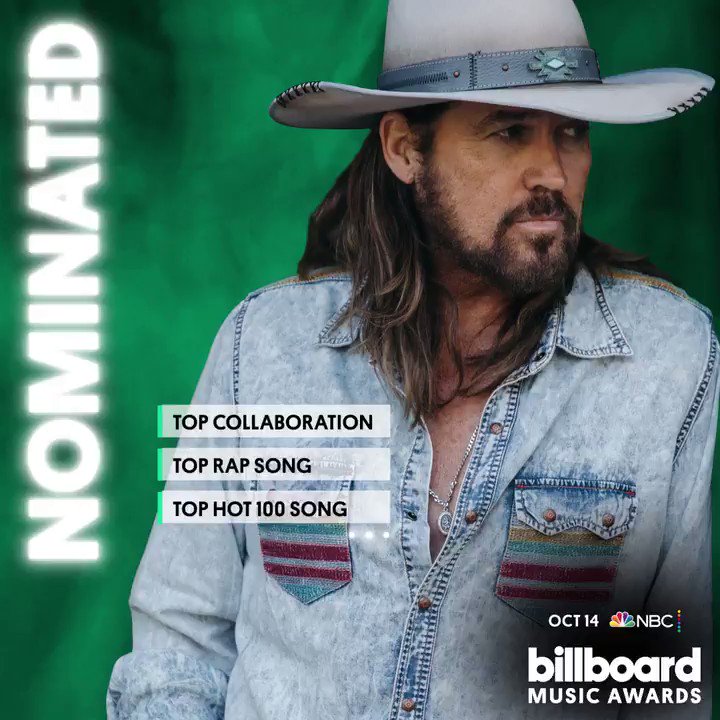 Billy Ray Cyrus (@billyraycyrus) on Twitter photo 22/09/2020 19:43:05 So honored to be nominated at the 2020 @BBMAs! Can't wait for the show, October 14th at 8/7c on NBC. #BBMAs So honored to be nominated at the 2020 @BBMAs! Can't wait for the show, October 14th at 8/7c on NBC. #BBMAs