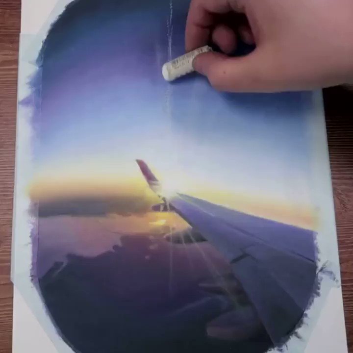 If you're missing airplane window pictures, here's an oil pastel recreation β https://t.co/iFhGlCTkVh https://t.co/yX8A3BlD7M