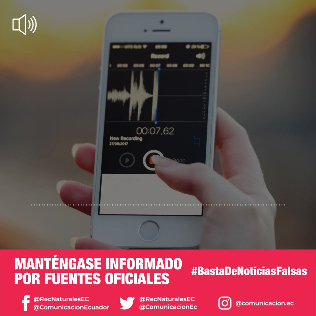 #BastaDeNoticiasFalsas | El audio que circula en redes sociales tergiversa el contenido del Decreto Ejecutivo 1158. Verifica la información, no compartas noticias falsas, evita caer en la trampa de la desinformación. #JuntosEcuador https://t.co/Oxcd63maUF