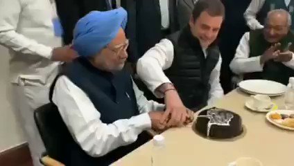 Happy birthday to the former PM Manmohan Singh Ji
Who is not even free to cut cake. 