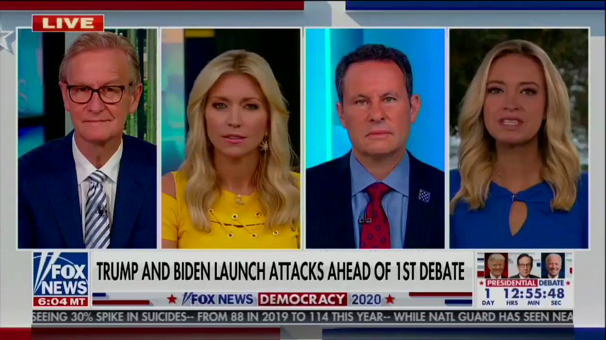 Like Donald Trump Jr, WH Press Sec. Kayleigh McEnany is also going with the "just before a debate" angle:
"We've seen this play out before, where there was a hit piece about the president's taxes just before a debate." https://t.co/x67puLPIiu