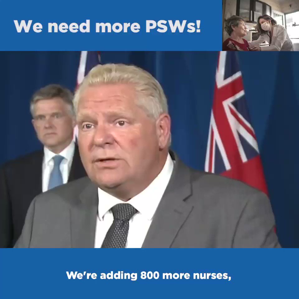 Doug Ford (@fordnation) on Twitter photo 2020-09-28 23:18:33 We need more PSWs! That’s why we are investing $26.3M to support PSWs & supportive care workers: ✅$10.3M to recruit 2,000 more PSWs ✅$700K in PSW training for 220 students w/ health exp. ✅$1.3M to train 160 supportive care workers ✅$14M for the PSW training funds We need more PSWs! That’s why we are investing $26.3M to support PSWs & supportive care workers: ✅$10.3M to recruit 2,000 more PSWs ✅$700K in PSW training for 220 students w/ health exp. ✅$1.3M to train 160 supportive care workers ✅$14M for the PSW training funds