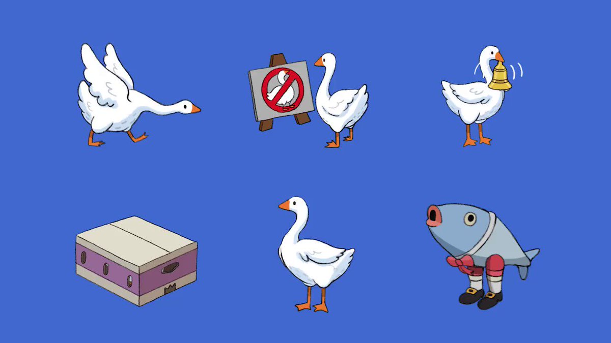 House House on X: Still very enamoured with the stickers that  @elloradatura made us for Untitled Goose Game's launch on Steam.    / X