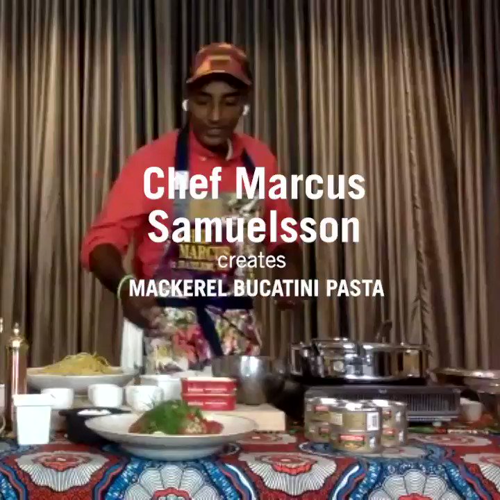King Oscar is seafood fit for a king – and Chef @MarcusCooks! Chef Marcus grew up in Scandinavia and loves our mackerel, so he's cooking up a Bucatini with Royal Mackerel Fillets, Swiss Chard, Preserved Lemon & Chili in our Facebook Watch Party, Monday 10/26 6pm ET. Be there! https://t.co/2qVa86ZXb5