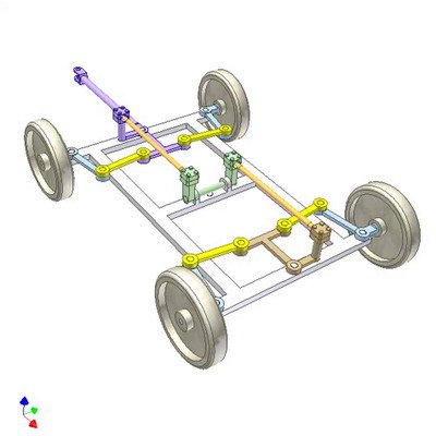 Mechanism for Steering a -Wheel Trailer With Small Turning Radius