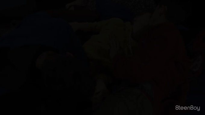 Sexy threesome Grayson, Devin, and Gabe wake up from a dog pile like sleepy puppies and get right to