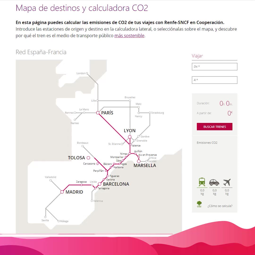 Te ayudamos a calcular el #impactoambiental de tus viajes con nosotros. Descubre por qué el #tren es el medio de transporte público más #sostenible. 🚄♻
https://t.co/avSVTYsos7 https://t.co/qhMG1oP0ve