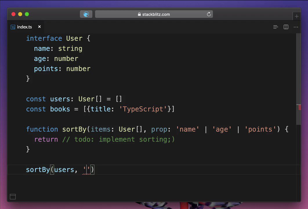 Typescript Interface Extends - StackBlitz