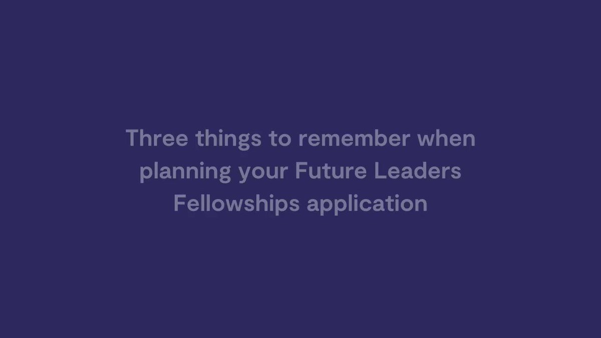 Working on your business-based #FutureLeadersFellowship outline proposal? Watch our video for our three top tips when planning your application. Outline proposals are open until 10 December 2020.