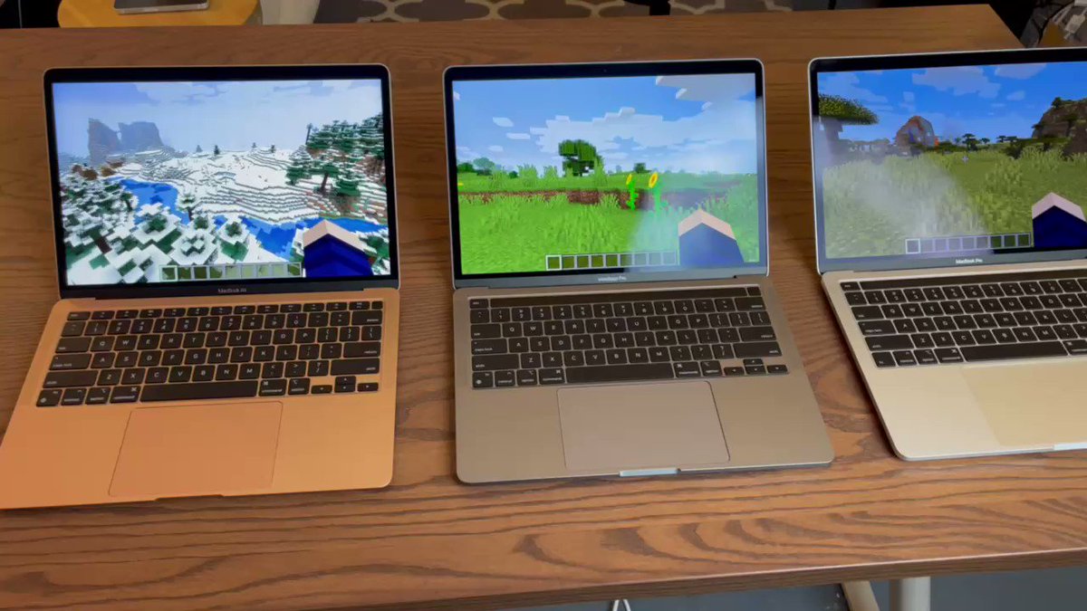Luke Miani Quick Minecraft Test Even The Macbook Air Running At 10 Watts Without A Fan Through A Translation Layer Is Running 60fps At Native Res Without Getting Warm At