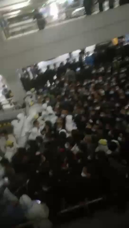 Today: Shanghai International Airport- two airport cargo employees test positive for Covid 19. Entire airport shuts down- no one can leave- 100,000 travelers are isolated and quarantined, waiting to be tested. (video from a friend who is there) https://t.co/sYMeTSPLq7