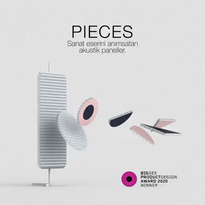 Pieces akustik paneller, Big See Award 2020 kazananı oldu! Ofislerde veya evlerde istenilen bir yere kolaylıkla taşınabilen Pieces akustik paneller, 100 hz’ye kadar düşük ses frekanslarının bile emilimini sağlayabilir.
Tasarımcı: Sinan Anayurt https://t.co/h9CI52YL34