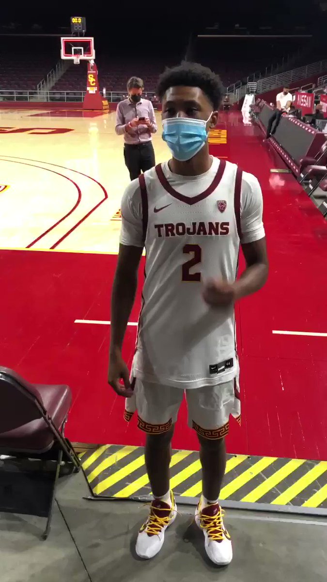 Tahj Eaddy checks in after hitting the game-tying shot in his first outing as a Trojan! https://t.co/jYLePF1HTG