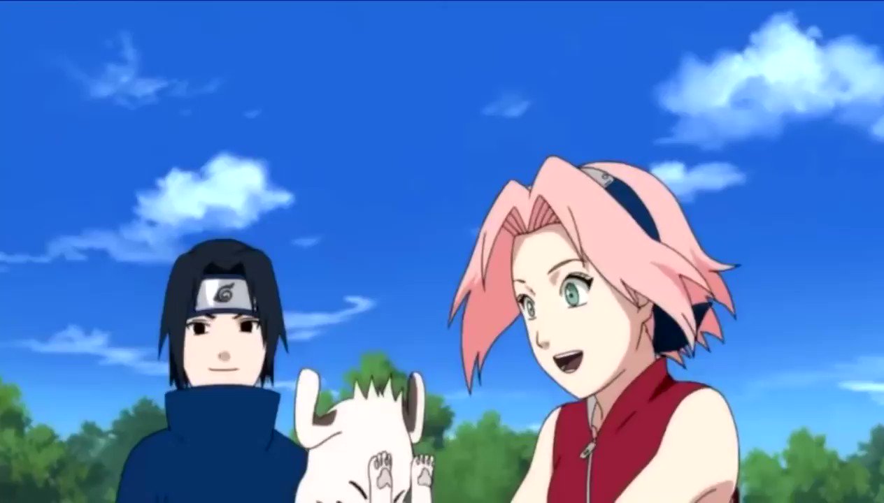 𝓜 ❀ ◓ on X: Sakura: catches Akamaru Sasuke: ☺️ t.cor5lBfCz8mk   X