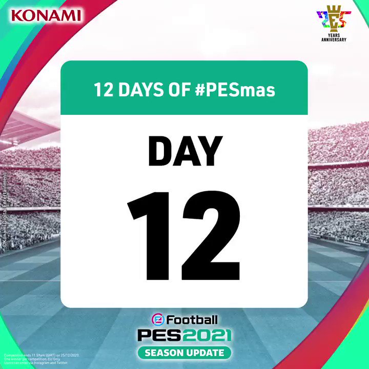 DAY 12 is here! 🎅
The final #PESmas prize is:
2x PARTNER CLUB HOME SHIRTS & 1x OFFICIAL CLUB EDITION FULL GAME CODE OF YOUR CHOICE 🤩🎁
To enter, Reply & R/T with #PESmasDay12
Ends 11:59am (GMT) 25/12/20. EU Only. Winners will be contacted within 72 hours.
T's & C's in bio. https://t.co/VXG5gw9tuZ
