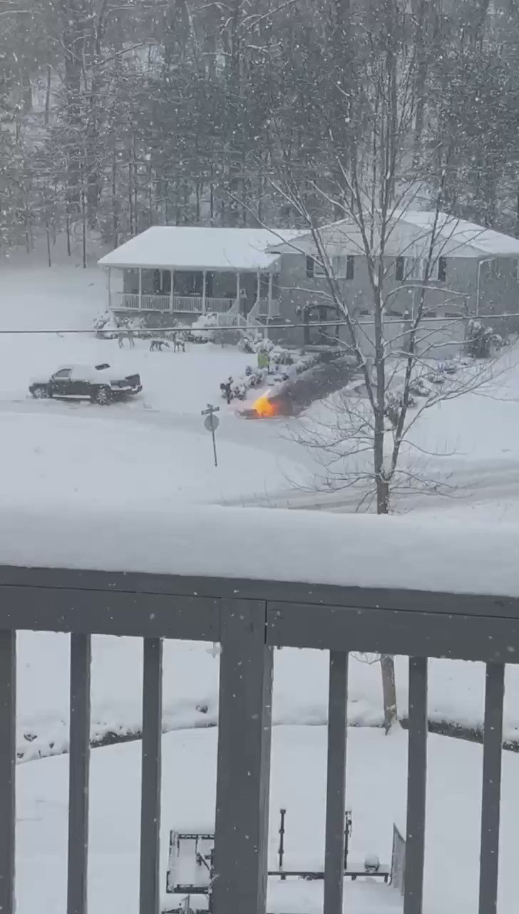 Chad Baker on Twitter "Here’s one way to do some quick snow removal, by flamethrower. Video