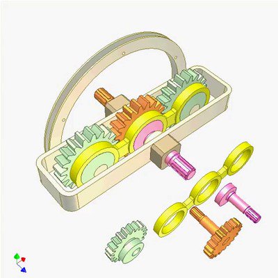 Car Differential With Gear and Parallelogram Mechanism