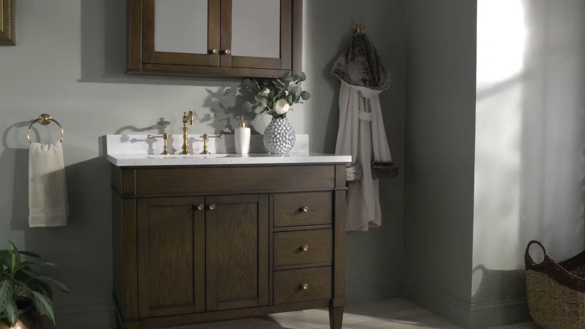 Casual yet refined, the Trossman vanity unites practical beauty with modern functions like ample storage soft-closing doors. Make it wholly yours with your choice of faucet, countertop, and finishes in antique coffee or white oak. Shop the collection: https://t.co/QFEKXIPAGE https://t.co/0b2y0tIbAm