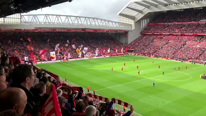 You’ll Never Walk Alone, the last time it was sang by a full Anfield in the...