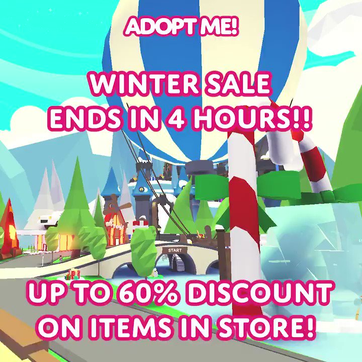 Adopt Me! on X: ❄️ Winter Sale is coming tomorrow! ❄️🐼 🕗8AM PT 🕚11AM ET  🕓4PM GMT (google '8AM PT local time' to find out what time it'll be for  you!)  /