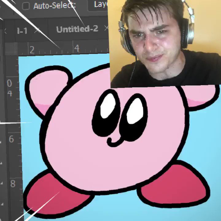 Drawing Kirby Speedrun 💫⭐, Time Lapse Drawing via Photoshop 🤩 #kirby