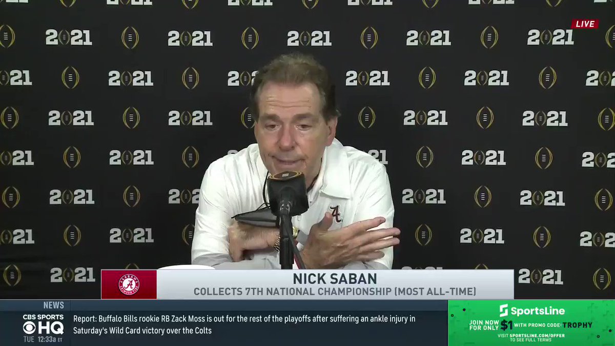 @CBSSportsHQ's photo on Nick Saban