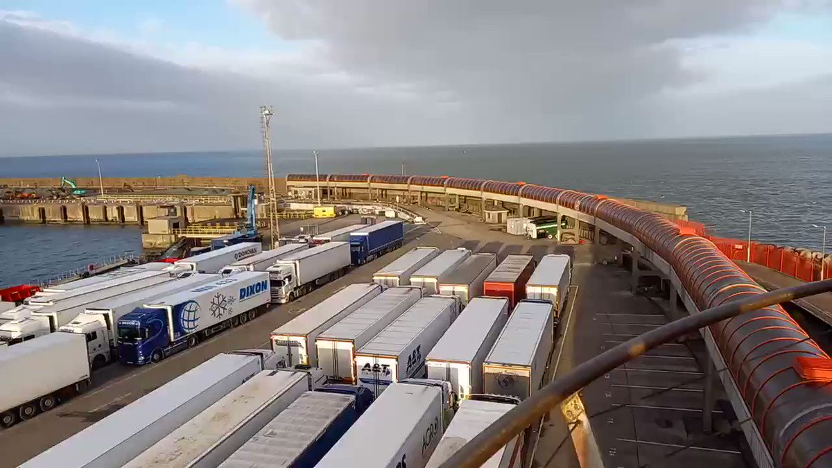 Stena Line - Phwoar look 👀 at all those trucks waiting in Rosslare for Stena Embla to take them to France. That’s a LOT of freight 😍🥰💓 #wehavegotthis #freightisgreat