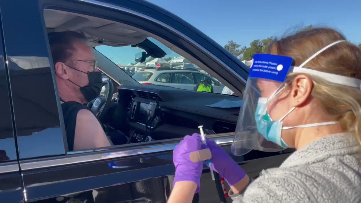 Today was a good day. I have never been happier to wait in a line. If you’re eligible, join me and sign up to get your vaccine. Come with me if you want to live! https://t.co/xJi86qQNcm