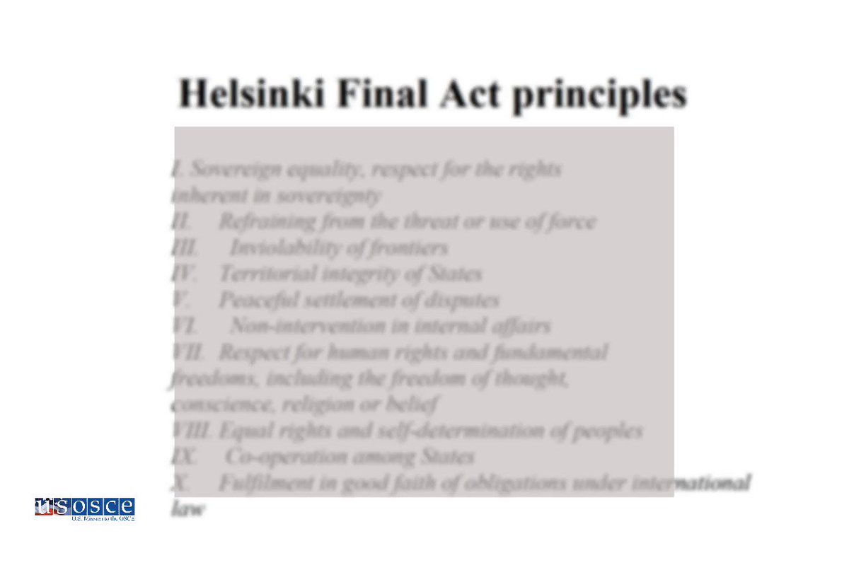 Russia’s campaign of aggression against its sovereign neighbor, including its occupation of Crimea contravenes all ten foundational Helsinki Final Act principles. It has caused the most serious threat to European security.  https://t.co/MaudF0C6TP https://t.co/lVAKX2yncJ
