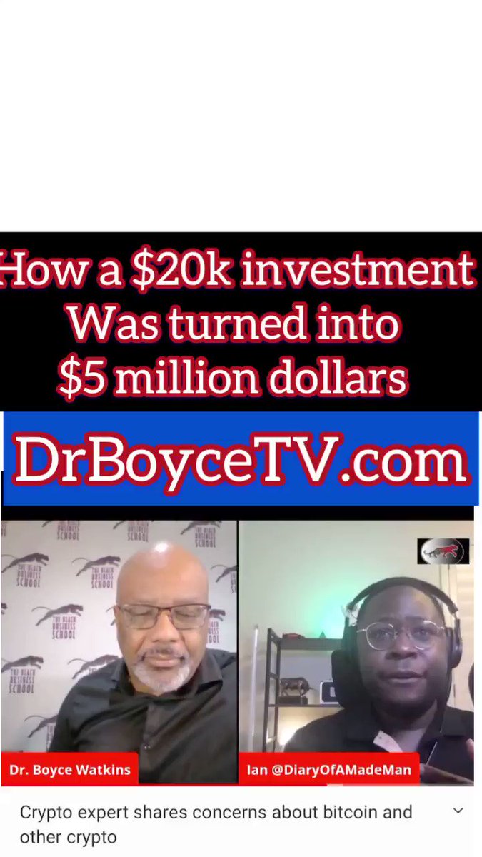 Dr Boyce Watkins On Twitter You Can Watch The Rest Of The Interview At Https T Co Kpbvu3ox0z You Can View My Crypto Portfolio By Going To Https T Co 3b3ahqaieq Bitcoin Crypto Goals Wealth Blackwealth Amazing Blackmen