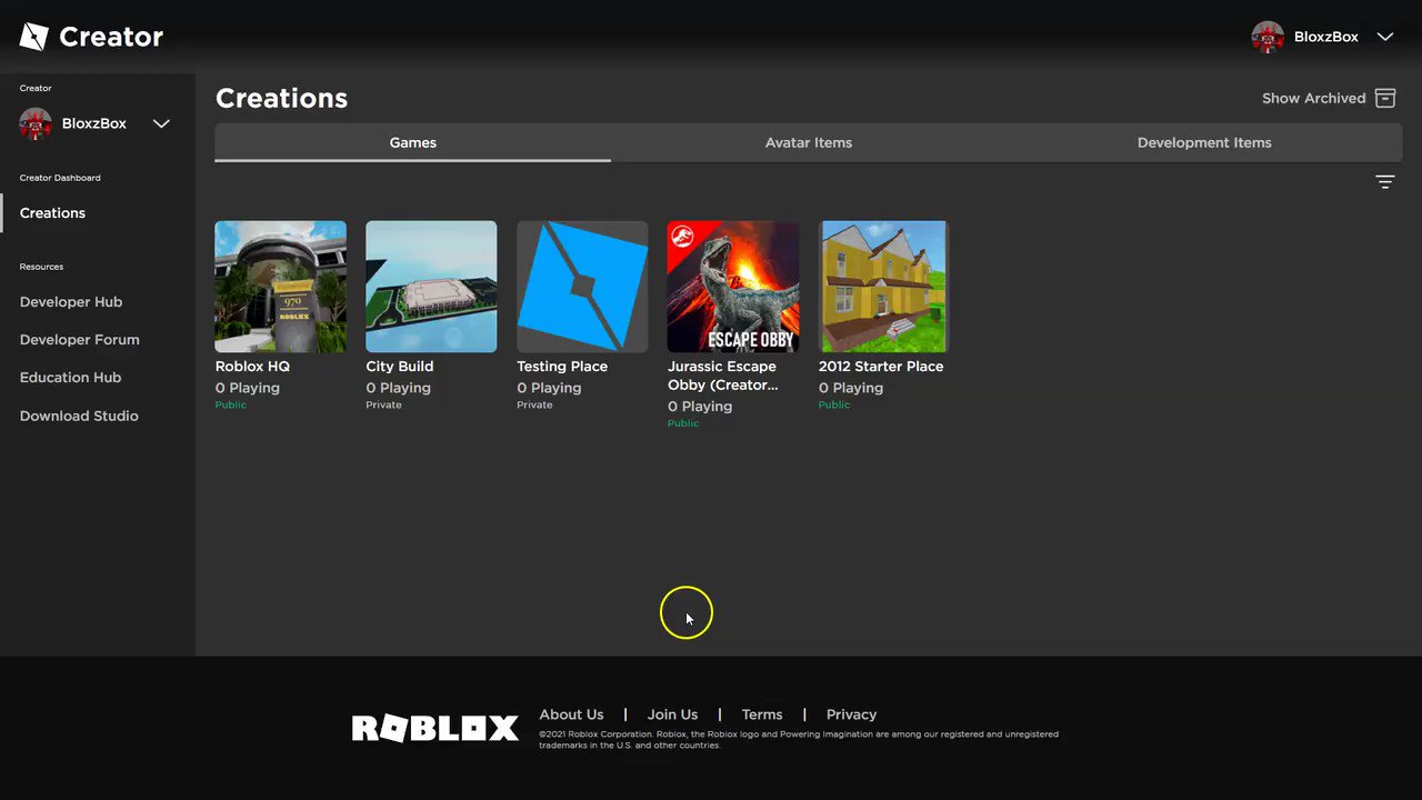 roblox.com create dashboard