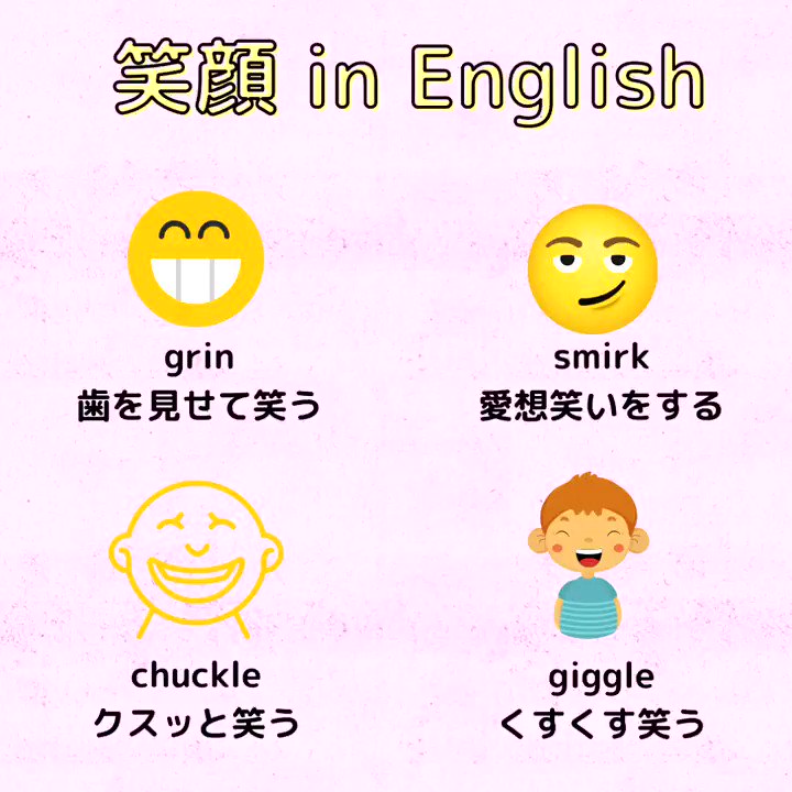 高木マーガレット Margaret Takagi Bilingual Mc マーガレットのワンポイント英語 187 2 月 5 日は 笑顔の日 色んな笑顔を英語で紹介 Grin 歯を見せて笑う Smirk 愛想笑いをする Chuckle クスッと笑う Giggle 高木マーガレット Margaret Takagi Bilingual Mc マーガレットのワンポイント英語 187 2 月 5 日は 笑顔の日 色んな笑顔を英語で紹介 Grin 歯を見せて笑う Smirk 愛想笑いをする Chuckle クスッと笑う Giggle