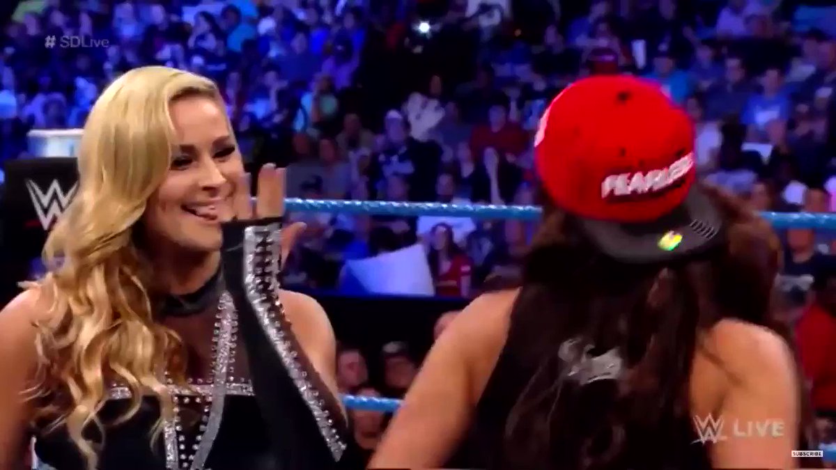 nikki bella smacking the shit out of natalya john cena you can’t see me sign fearless queen of hearts wwe smackdown 2016 laying on the floor https://t.co/ohz0rTlsvj
