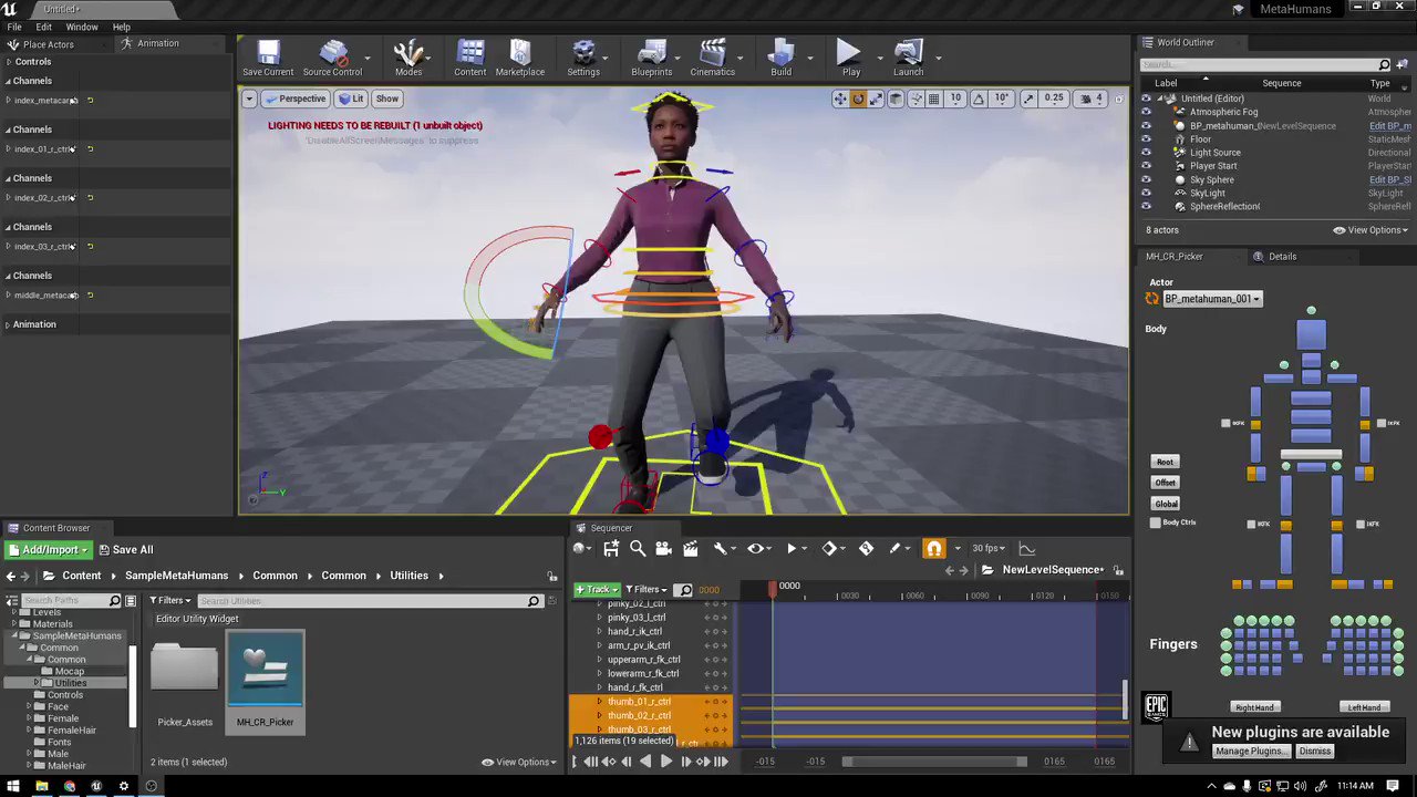 Greg Richardson In The Metahumans Sample Project There Is A Control Picker Example For The Body Control Rig Special Shoutout To Jared Monsen For Creating This Ue4 Controlrig Rigtip T Co Gwbjq1difb