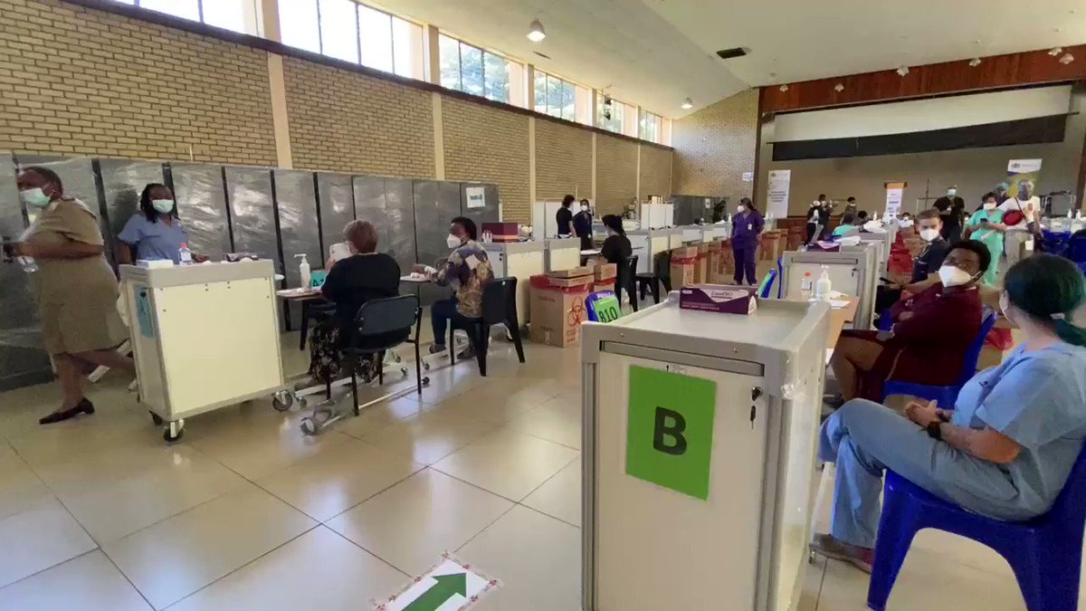 Vaccines Inside the vaccination site at Chris Hani Baragwanath hospital.