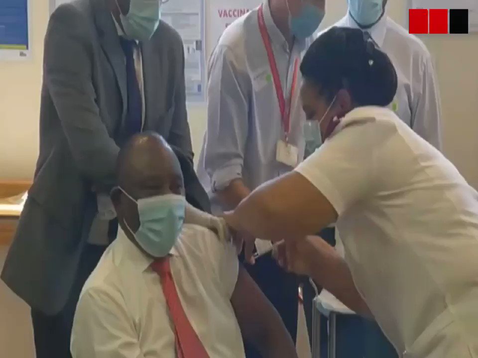 WATCH "No crying..." said President Cyril Ramaphosa as he got the COVID 19 vaccine on Wednesday afternoon.