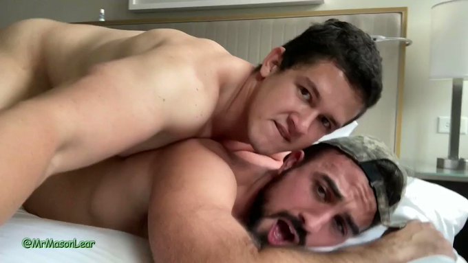 After making me cum, my sexy buddy @LyonKing93  continues to wreck my butt til he nuts, and he nuts HARD