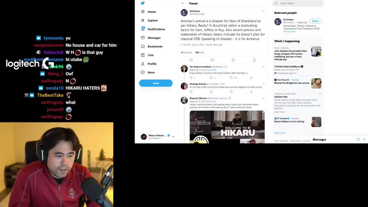 Chess streamer Hikaru Nakamura banned from Twitch for watching