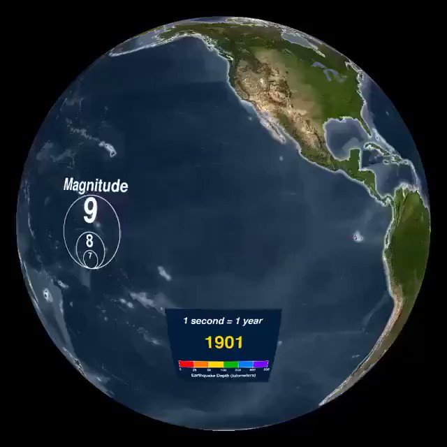 Amazing #DataViz showing every recorded #earthquake in sequence as they occurred from 1901 to 2000
by @NOAA_SOS
#Science #Education
@NevilleGaunt @sebbourguignon @Dahl_Consult @MargaretSiegien @CurieuxExplorer @segundoatdell @JolaBurnett @fogle_shane @BetaMoroney @LoriMoreno https://t.co/ewjKBEotQE
