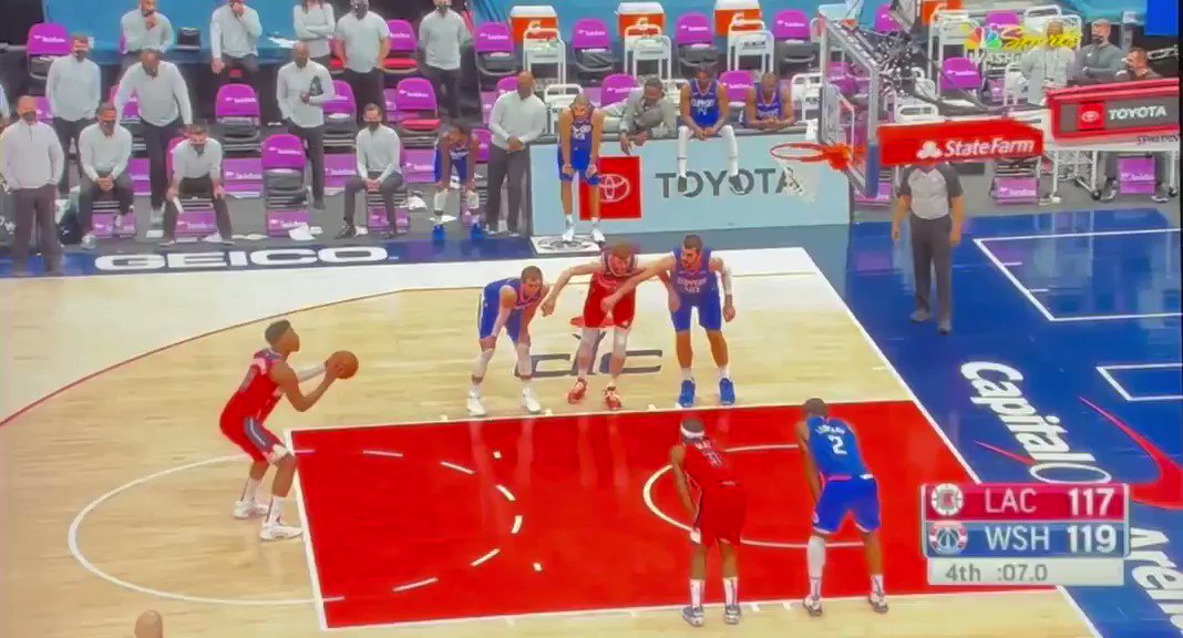 Wizards win after Westbrook crashes glass from three-point arc and gets crucial rebound to let Beal dribble out clock (also giving him a trouble-double) https://t.co/ijLbfByslO