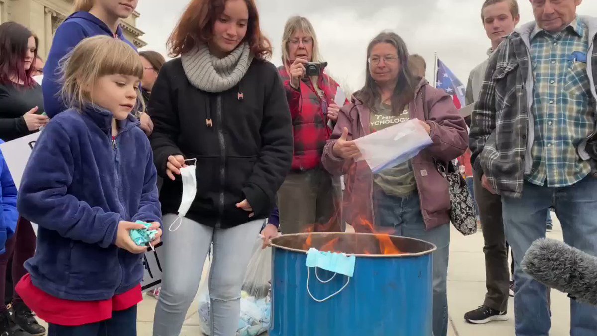 Families Burn Masks Outside State Capitol To Protest Lockdowns — Liberals Melt Down -VHFFNIPaj2IVtP4