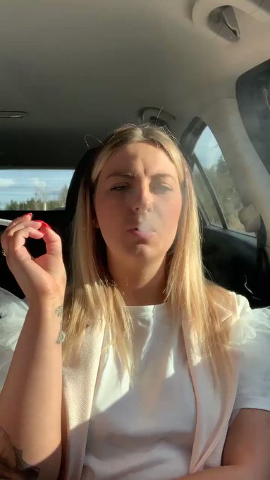 Thought I would get my boyfriends car all Smokey!! Just posted the full video on #onlyfans #smokingfetish